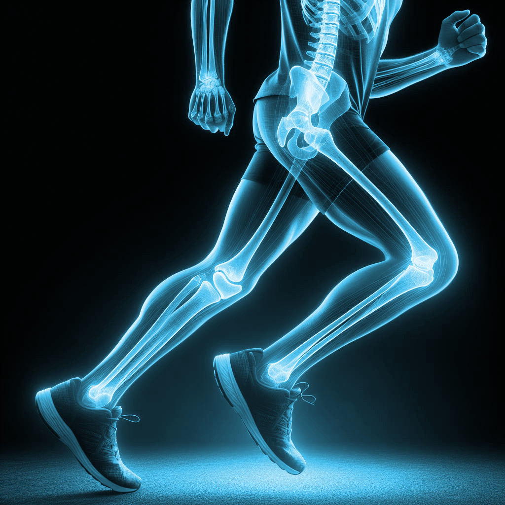 Image showing the a person and thier bones while in motion